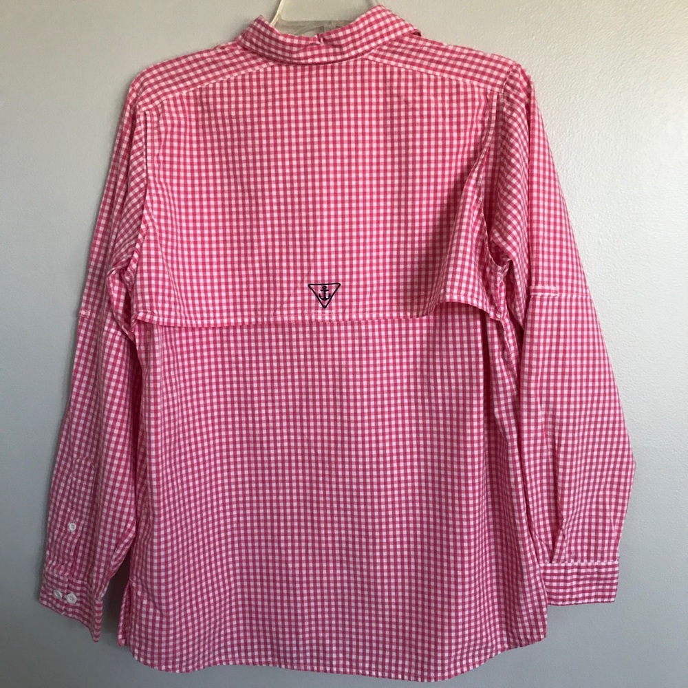 Simply Southern Pink Gingham Dock Fishing Shirt - Picture 5 of 10
